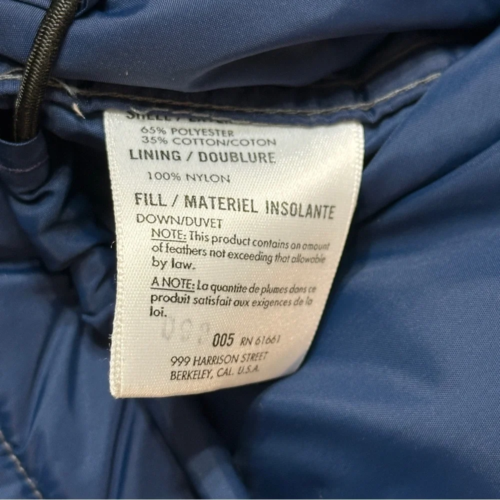 The North Face Vintage Grey Down/Duvet Sierra Hooded Parka Jacket In Size L